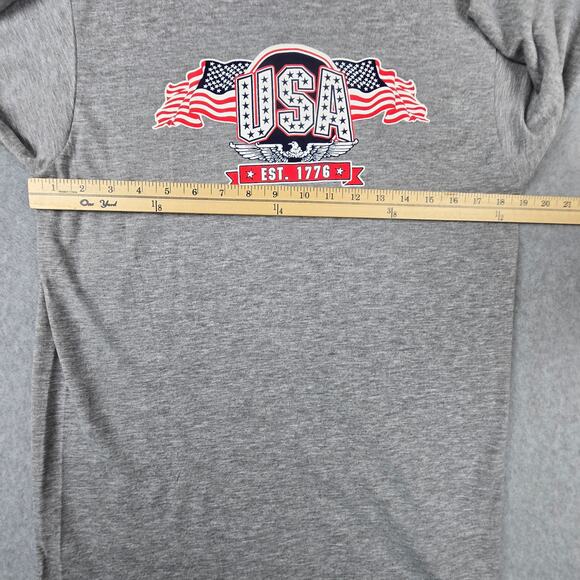 NWT USA Long Sleeve T Shirt by Jenson Size Small Gray Patriotic - Picture 12 of 16